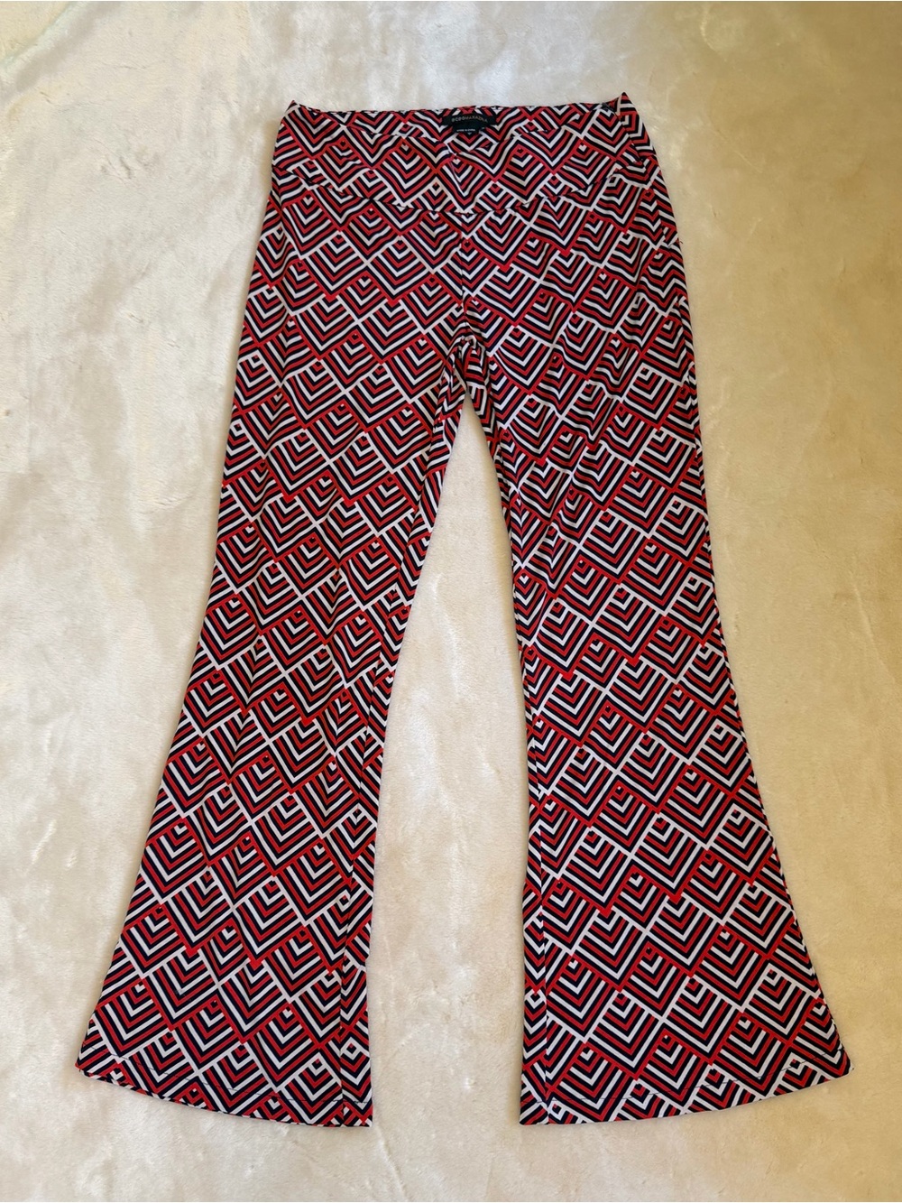 BCBGMaxAzria Red, White & Blue  Geometric Flared Pants